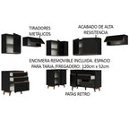 Cocina Integral de Esquina Reims 4.60 m con Encimera Negro 03