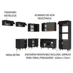 Cocina Integral de Esquina Reims 4.70 m con Encimera Negro 01
