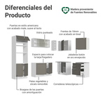 Cocina Integral de Esquina Vik 4.00 m Blanco/Gris 01