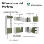 Cocina Integral de Esquina Vik 4.00 m Blanco/Verde 01