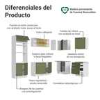Cocina Integral de Esquina Vik 4.00 m Blanco/Verde 02