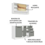 Cocina Integral Agata 1.20 Metros Blanco/Gris 02