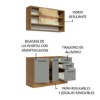 Cocina Integral Agata 1.20 Metros Marrón/Gris 02