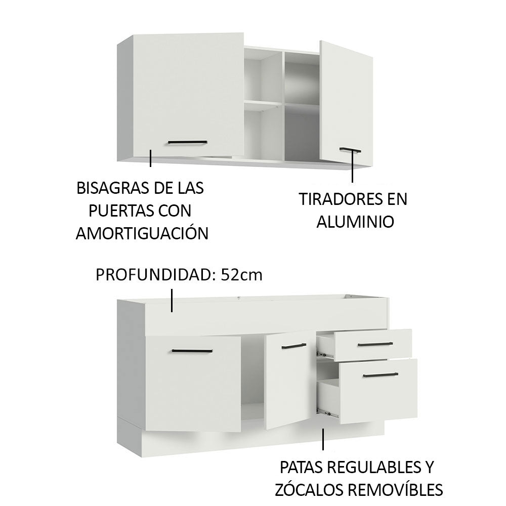 Cocina Integral Agata 1.50 Metros Blanco 02
