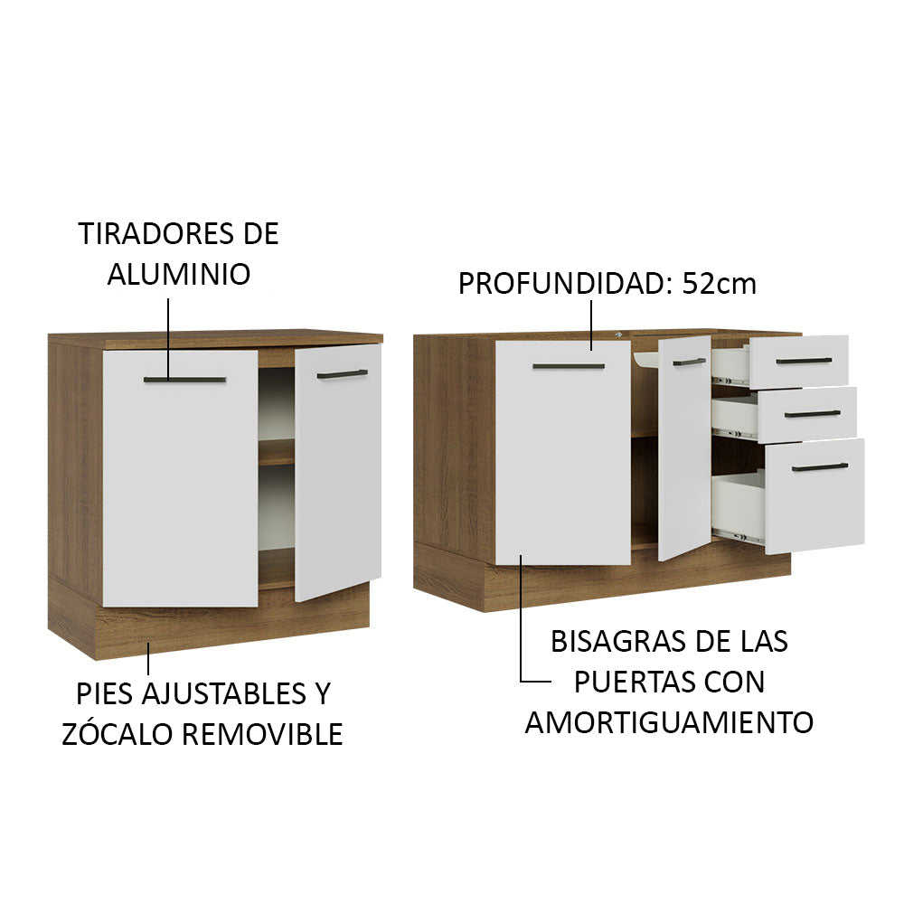 Kit 2 Muebles de Cocina Bajo Agata 2.00 Metros