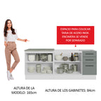 Kit 2 Muebles de Cocina Bajo Agata 2.00 Metros Blanco/Gris