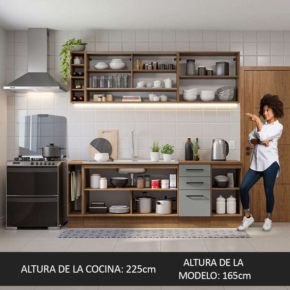 Cocina Integral Agata Thêmis 2.20 Metros Blanco/Crema
