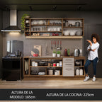 Cocina Integral Agata Thêmis 2.20 Metros Marrón/Crema
