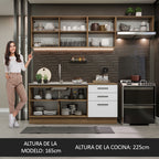 Cocina Integral Agata 2.60 m Marrón/Blanco 02