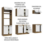 Cocina Integral Agata 2.70 Metros Marrón/Blanco 01