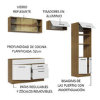 Cocina Integral Agata 2.70 Metros Marrón/Blanco 05