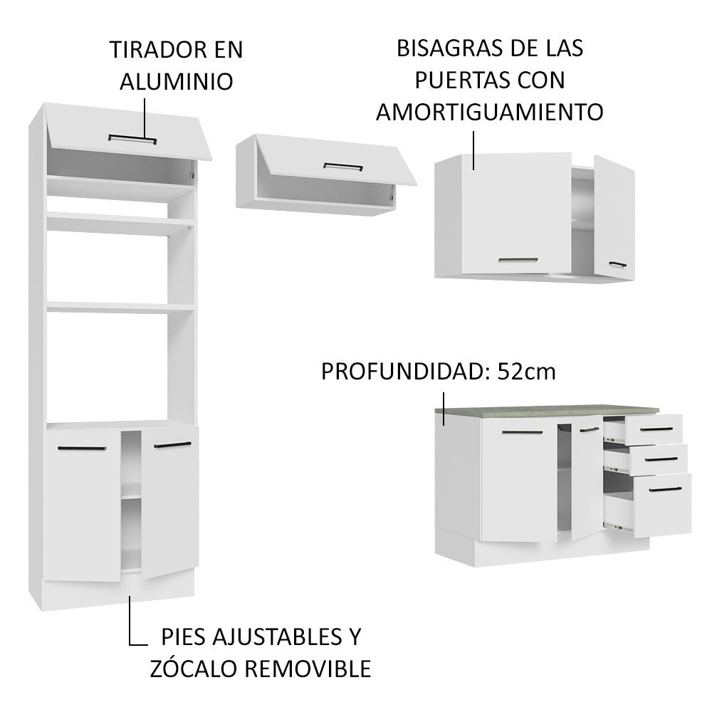 Cocina Integral Agata 2.70 m con Encimera Blanco 07