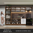Cocina Integral Agata 3.30 Metros Marrón/Blanco 01