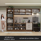 Cocina Integral Agata 3.30 Metros Marrón/Crema 01