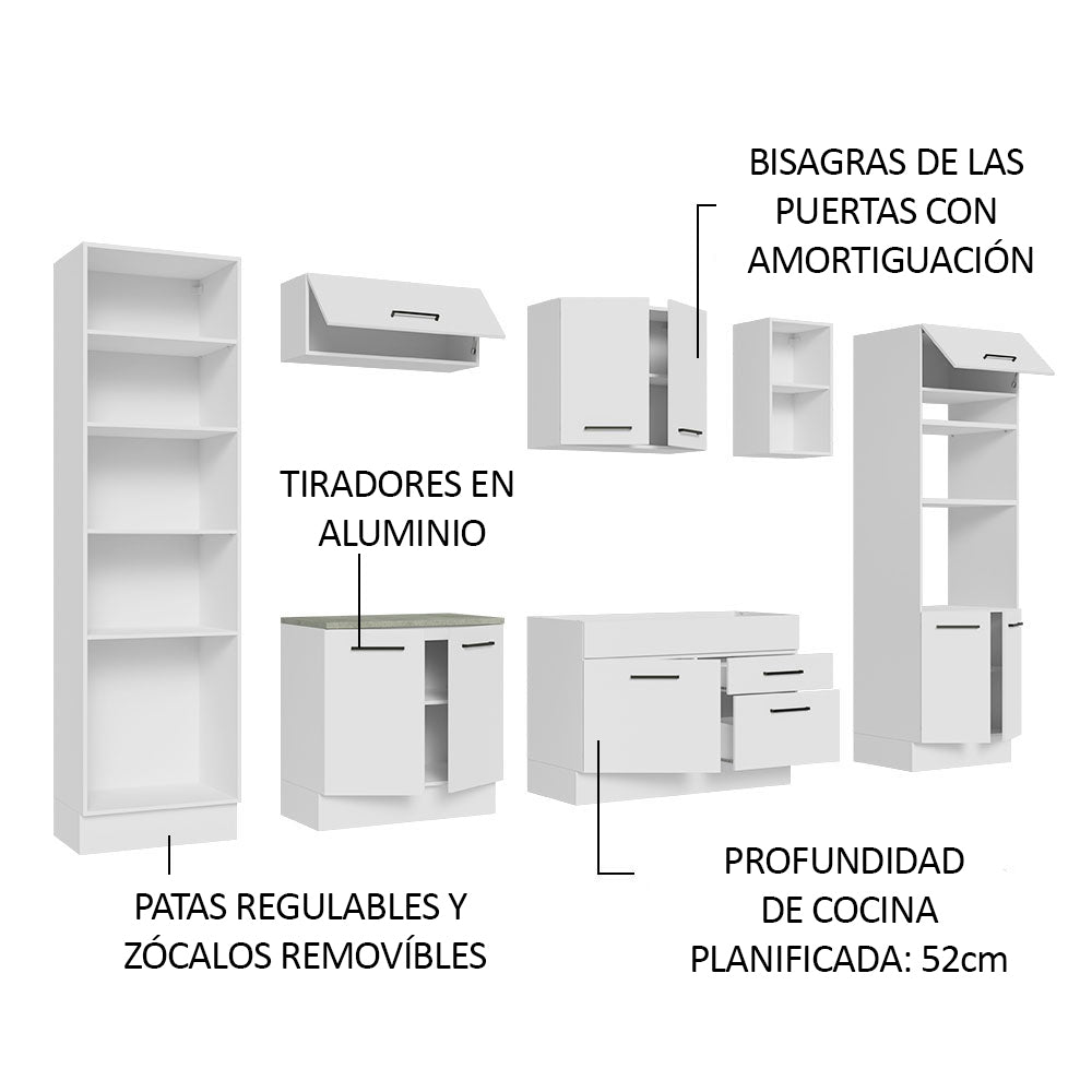 Cocina Integral Agata 3.30 Metros Blanco 02