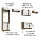 Cocina Integral Agata 3.50 Metros Marrón/Blanco 01