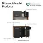 Cocina Integral Compacta Emilly 1.05 m Marrón/Negro 03