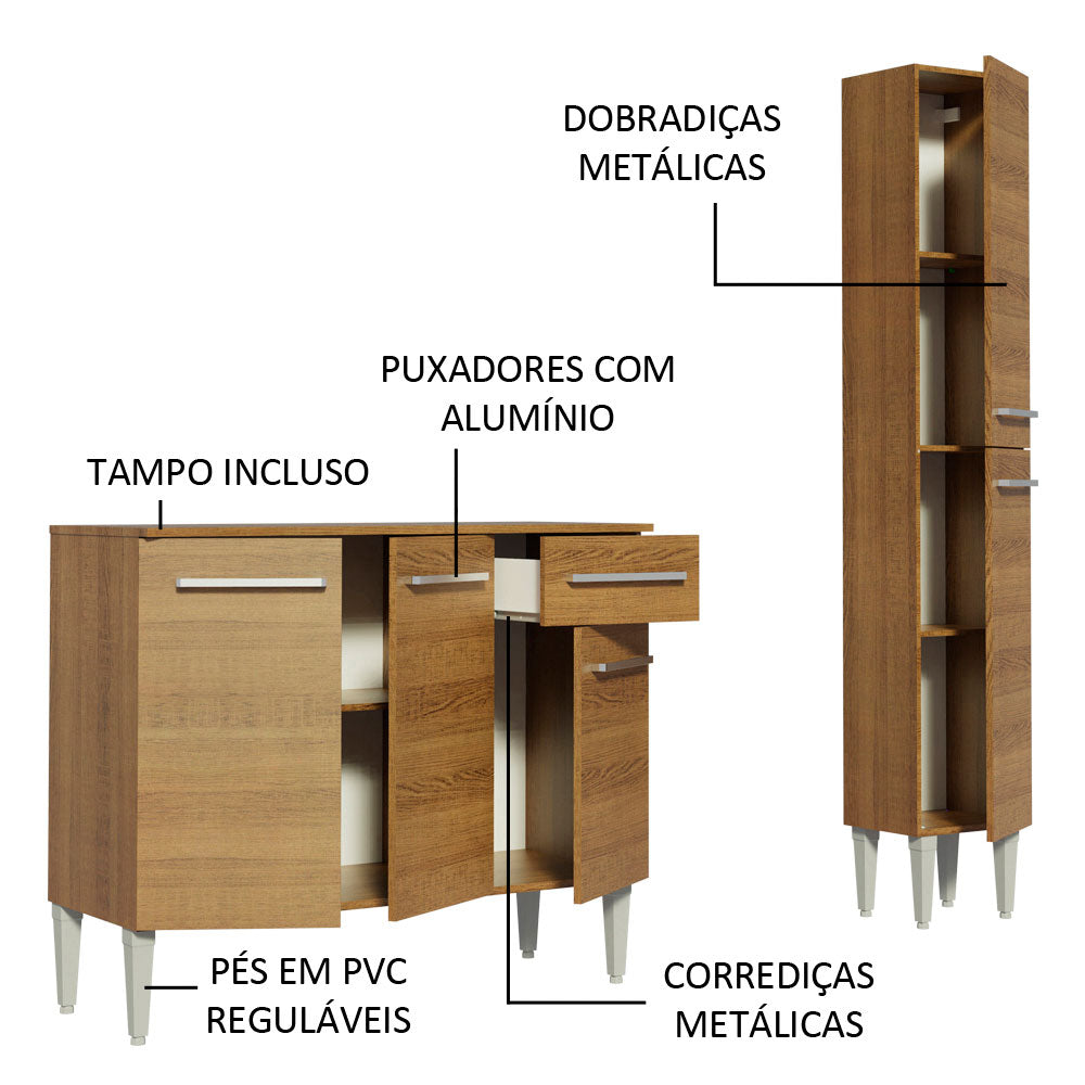 Cocina Integral Emilly Silver 1.40 Metros 01