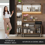 Cocina Integral Emilly 137 cm 06 Marrón/Negro Madesa