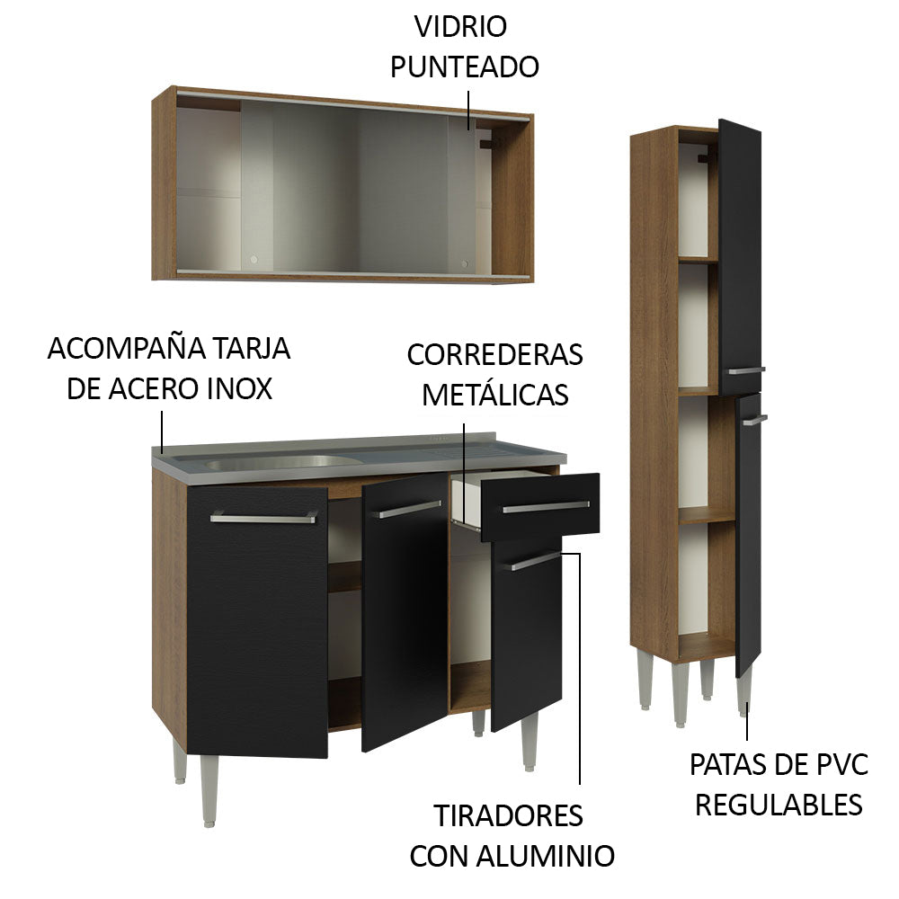 Cocina Integral Emilly 1.40 m con Mesón de Acero 07