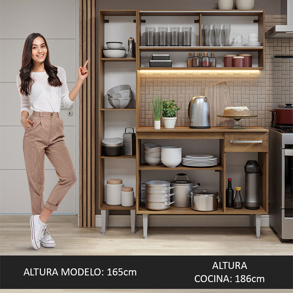 Cocina Integral Emilly 1.40 Metros Marrón 09