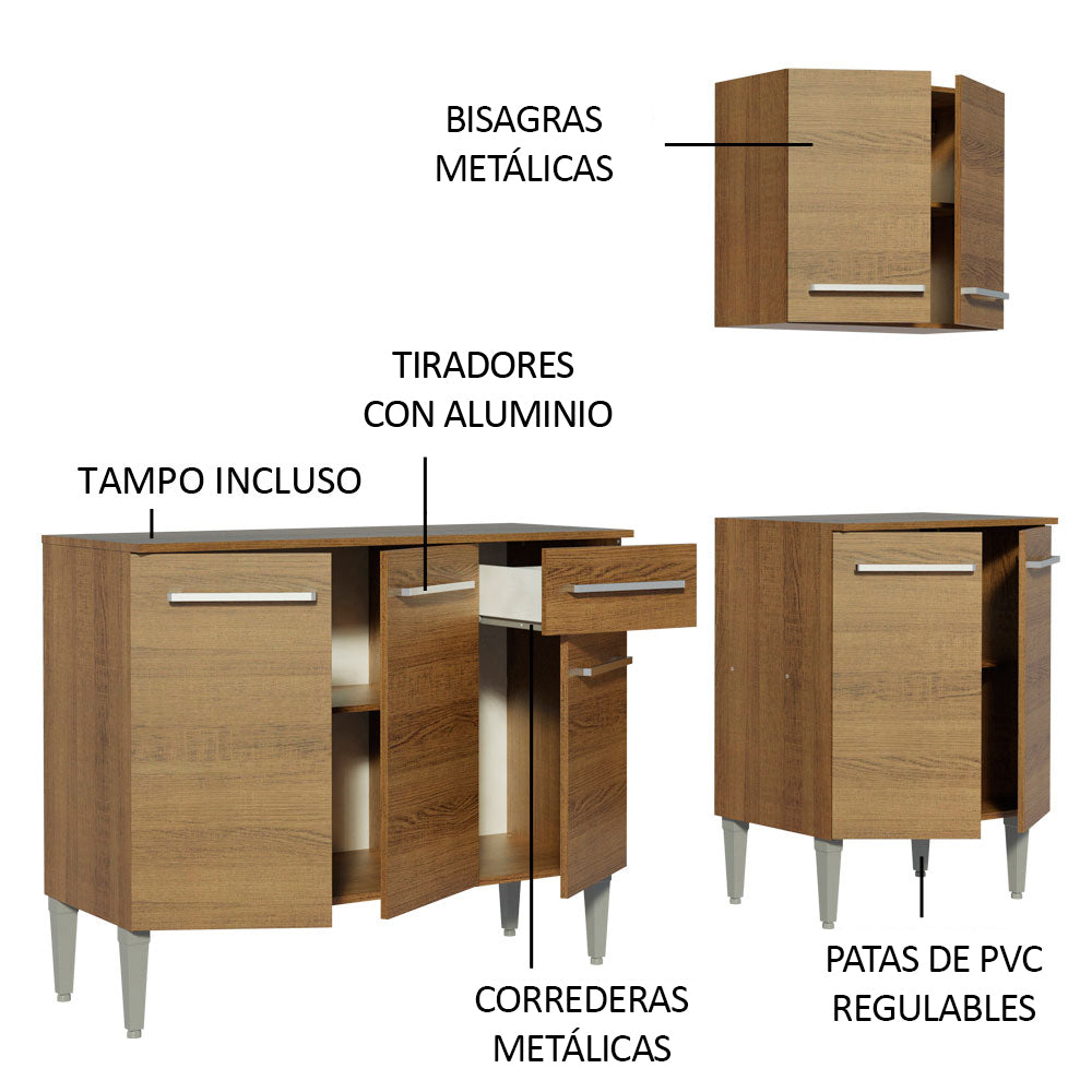 Cocina Integral Emilly Free 1.70 Metros Marrón 01