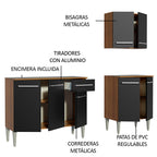 Cocina Integral Emilly 169 cm Free 01 Marrón/Negro Madesa