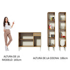 Cocina Integral Emilly Front 1.70 Metros Marrón 02