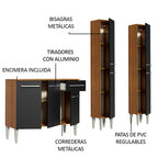 Cocina Integral Emilly 169 cm Front 02 Marrón/Negro Madesa