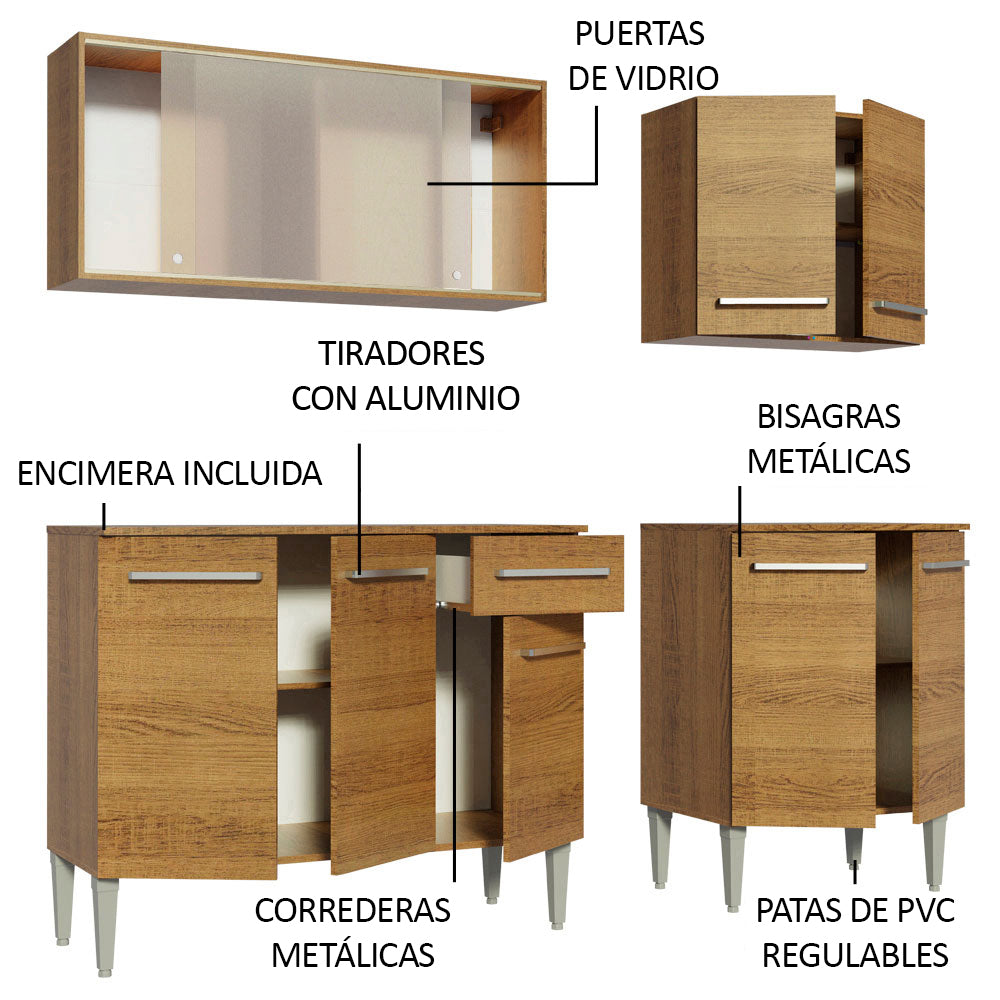 Cocina Integral Emilly Box 1.70 Metros Marrón 03