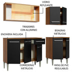 Cocina Integral Emilly Drive 1.70 Metros Marrón/Negro 04