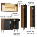 Cocina Integral Emilly 169 cm Voice 06 Marrón/Negro Madesa