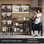 Cocina Integral Emilly 169 cm 09 Marrón/Negro Madesa