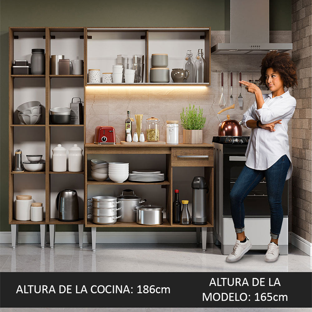 Cocina Integral Emilly 1.70 Metros Marrón 10