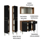 Cocina Integral Emilly 169 cm 10 Marrón/Negro Madesa