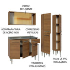 Cocina Integral Emilly 1.70 m con Mesón de Acero Marrón 12