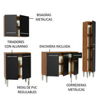 Cocina Integral Emilly Sing 2.00 Metros Marrón/Negro