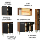 Cocina Integral Emilly West 2.00 Metros Marrón/Negro