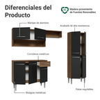 Cocina Integral Emilly Pop 2.30 Metros con Mesón de MDP