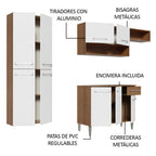 Cocina Integral Emilly Fit 2.30 Metros Marrón/Blanco