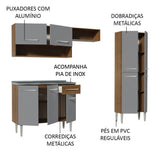 Cocina Integral Emilly 2.30 m con Mesón de Acero 10