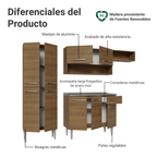 Cocina Integral Emilly 229 cm con Mesón de Acero 12 Marrón Madesa