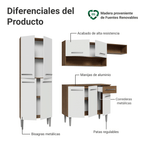 Cocina Integral Emilly 2.30 Metros Marrón/Blanco 16