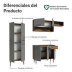 Cocina Integral Emilly 2.30 Metros Marrón/Gris 18