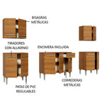 Cocina Integral Emilly King 2.30 Metros Marrón