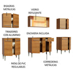 Cocina Integral Emilly Fire 2.30 Metros Marrón