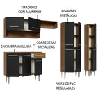 Cocina Integral Emilly 2.60 Metros Marrón/Negro 02