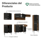 Cocina Integral Emilly 2.90 Metros Marrón/Negro 01