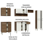 Cocina Integral Emilly 2.90 Metros Marrón/Blanco 01