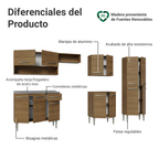 Cocina Integral Emilly 2.90 m con Mesón de Acero Marrón 09